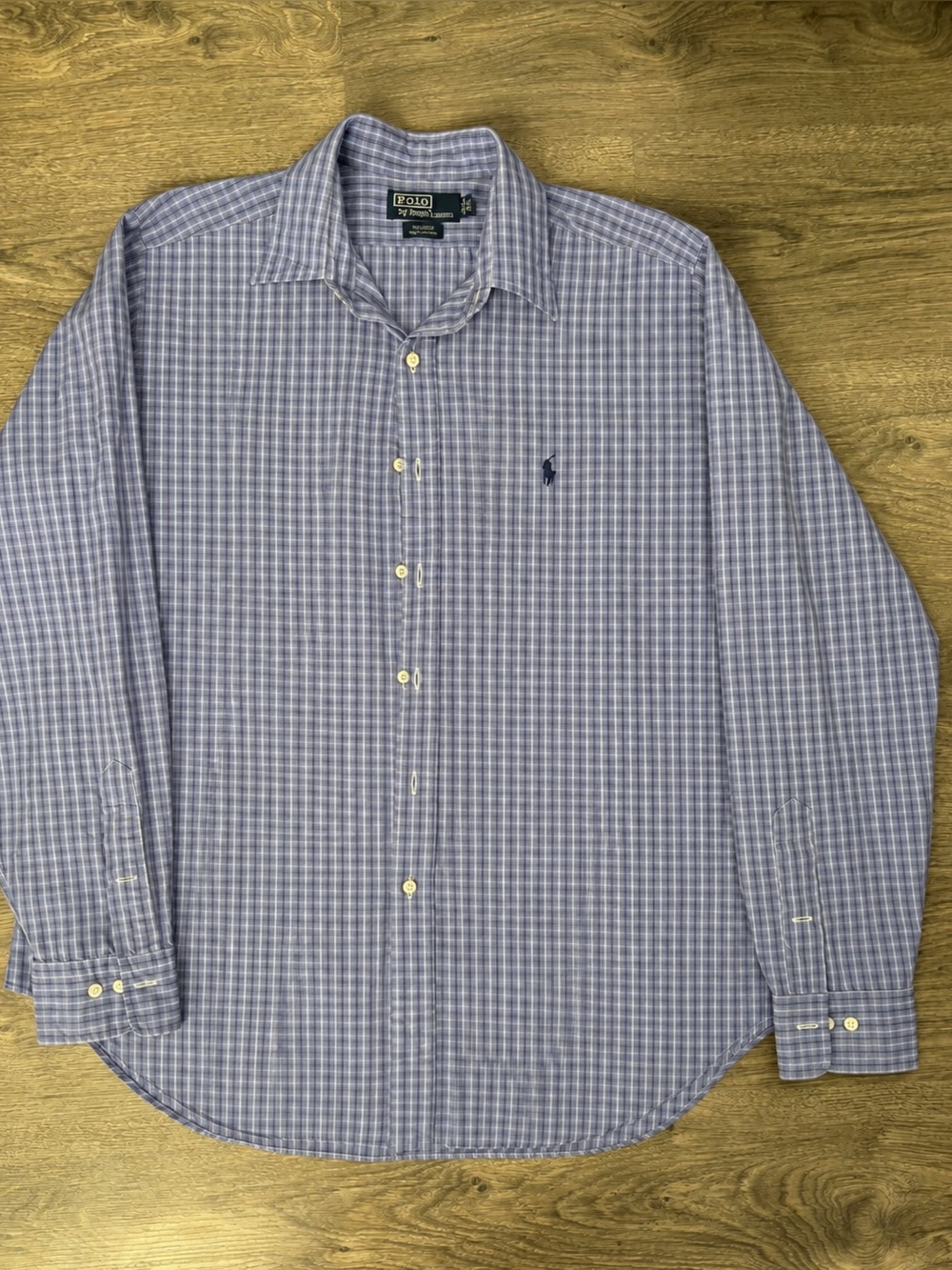 Polo by Ralph Lauren Lavender-Blue Check Button-Down Dress Shirt